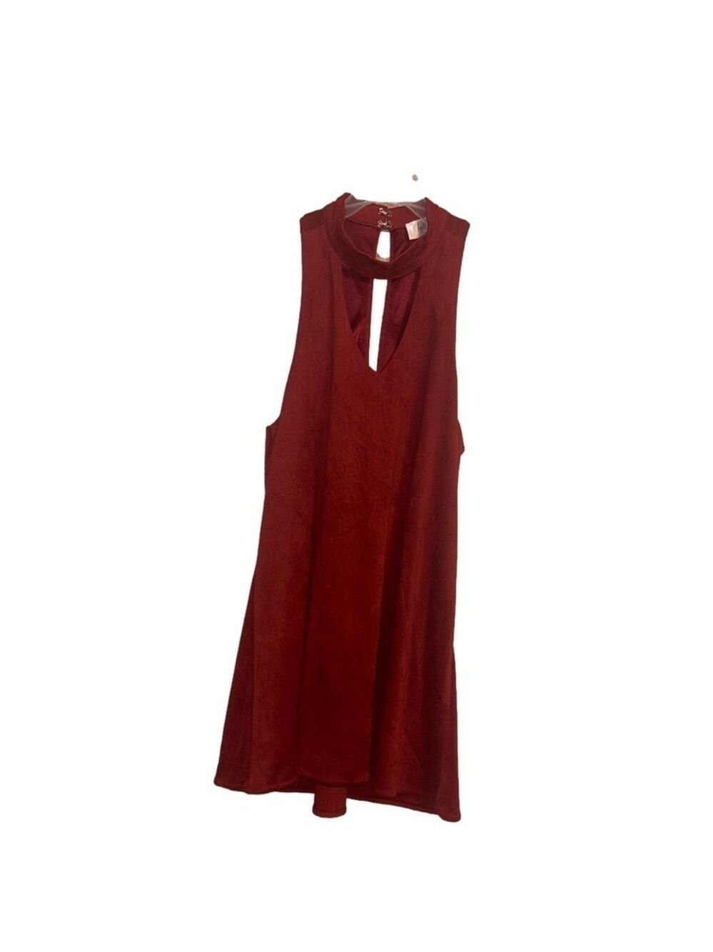 Hallelu Suede Like Choker Style Sleeveless Dress Size Large